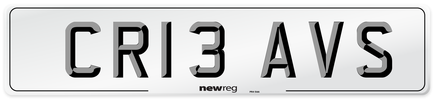 CR13 AVS Number Plate from New Reg